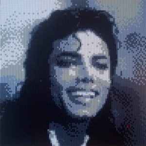 Portrait de Michael Jackson en bricks de type Lego